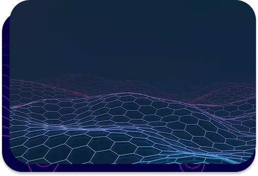 An abstract visualisation of a hexagonal data grid forming a undulating landscape, representing complex computational structures.