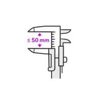 Icon of a caliper with a maximum thickness — dimensional constraint